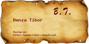 Benza Tibor névjegykártya